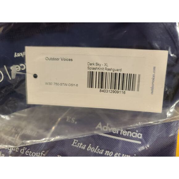 NWT Outdoor Voices SplashKnit Longsleeve Rashguard - XL - dark sky blue - XL - Picture 7 of 7